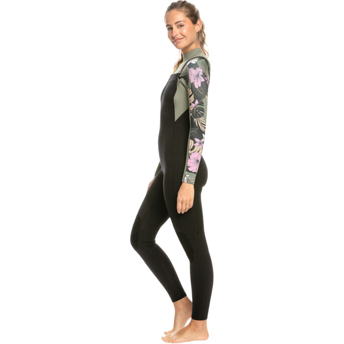 2024 Roxy Womens Elite 4/3mm GBS Chest Zip Wetsuit ERJW103134 - Anthracite Classic Pro Surf